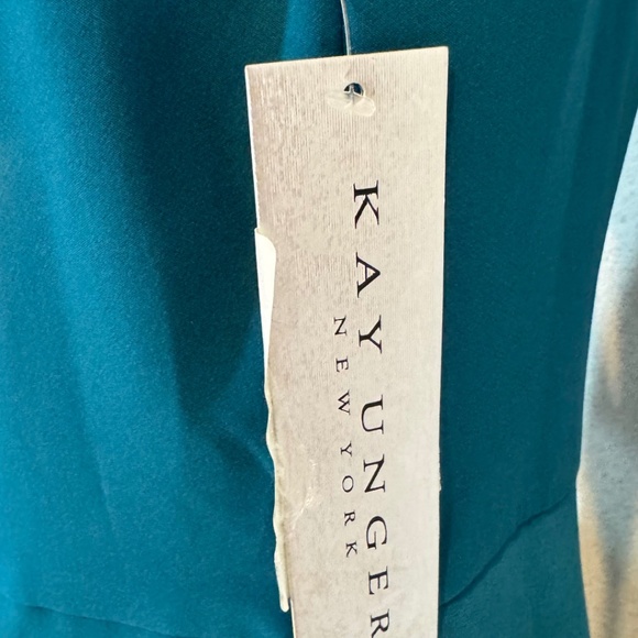 NWT Kay Unger Walk-Thru Jumpsuit Teal size 12 - Picture 6 of 8